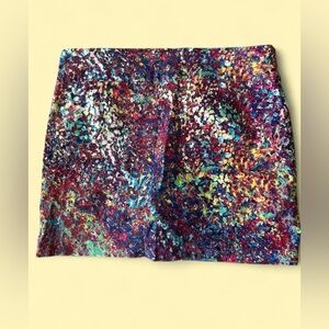 ATTYRE Petite 14P Multicolor Abstract Skort Stretch Pull On